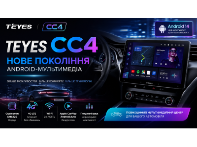 Teyes CC4 — нове покоління Android-магнітол | Android 14 | 4G
