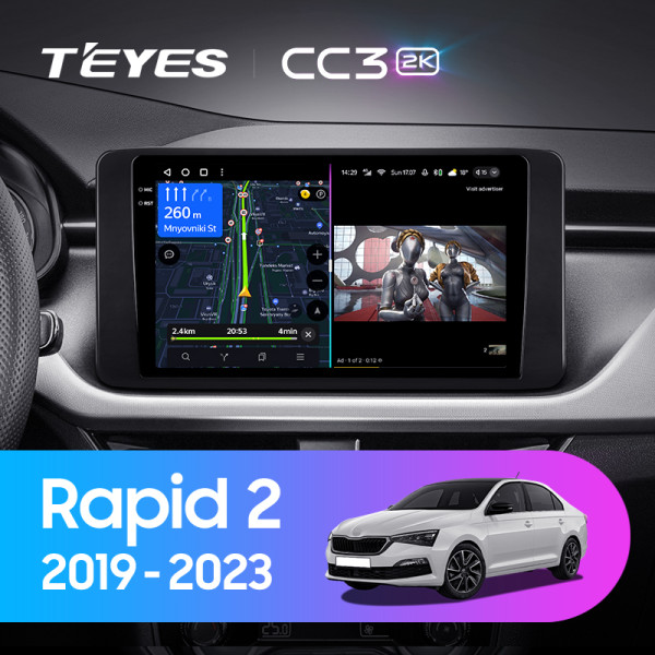 Teyes CC3 2K Skoda Rapid 2 (1 Din) 2019-2023 10" Штатна магнітола