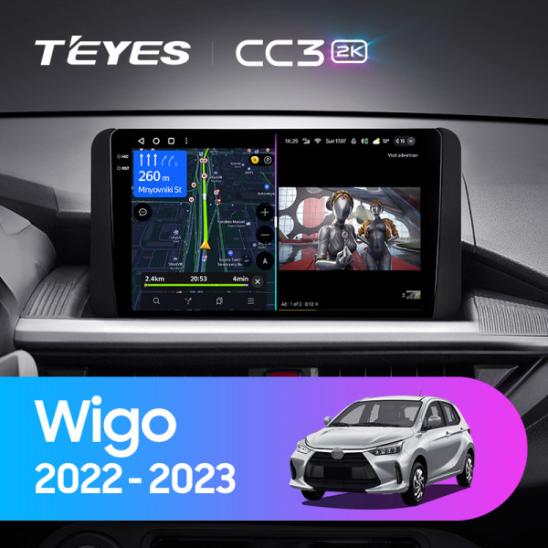 Teyes CC3 2K Toyota Wigo 2022-2023 9" Штатна магнітола Teyes CC3 2K Toyota Wigo 2022-2023 9" Штатна магнітола