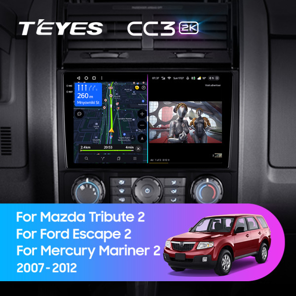 Teyes CC3 2K Mazda Tribute, Ford Escape, Mercury Mariner 2 2007-2012 9" Штатная магнитола