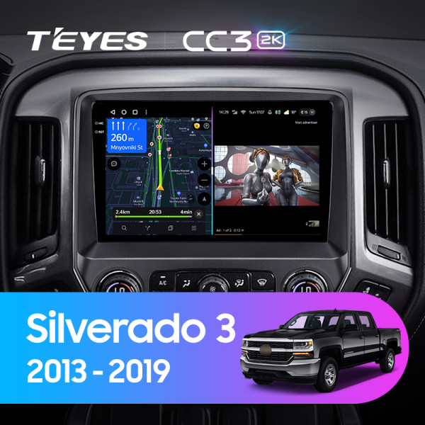 Teyes CC3 2K Chevrolet Silverado 3 GMTK2 2013-2019 9" Штатна магнітола