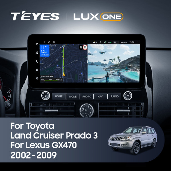 Teyes LUX ONE 4+32 Gb Toyota Land Cruiser Prado 120 3 III \ Lexus GX470 GX 470 J120 2002-2009 12.3" Штатна магнітола