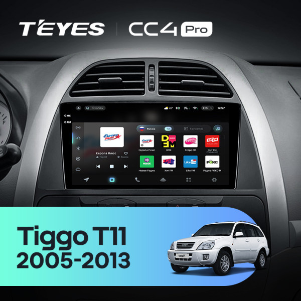 Штатна магнітола Teyes CC4 Pro 12+256 Gb Chery Tiggo T11 1 2005 - 2013 9" 2k