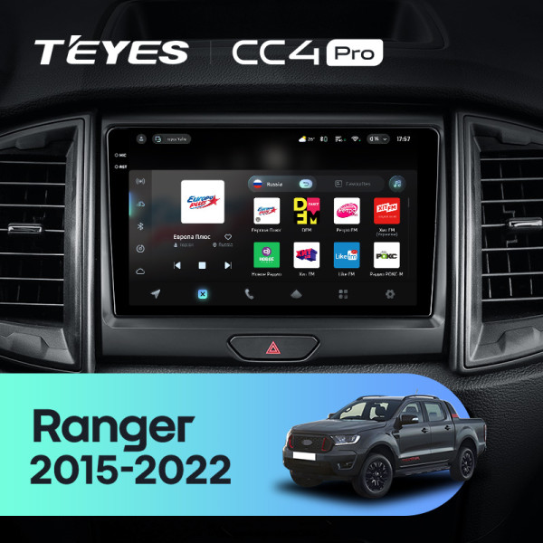 Штатна магнітола Teyes CC4 Pro 12+256 Gb Ford Ranger P703 2015-2022 (C) 9" 2k