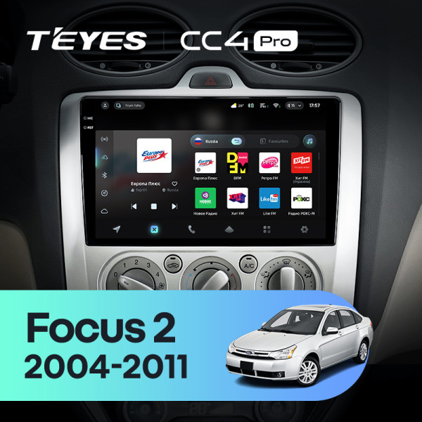 Штатна магнітола Teyes CC4 Pro 12+256 Gb Ford Focus 2 Mk 2 2004-2011 (F1) 9" 2k