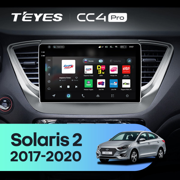 Штатна магнітола Teyes CC4 Pro 12+256 Gb Hyundai Solaris 2 2017-2020 (B) 9" 2k