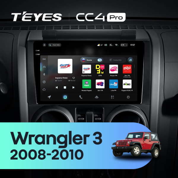 Штатна магнітола Teyes CC4 Pro 12+256 Gb Jeep Wrangler 3 JK (F1) 2008-2010 9" 2k (L1)
