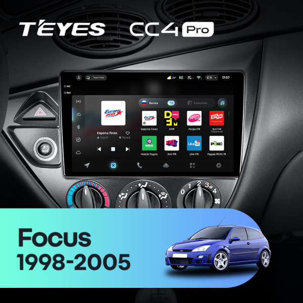 Штатна магнітола Teyes CC4 Pro 12+256 Gb Ford Focus 1 (Left hand driver) 1998-2005 9" 2k