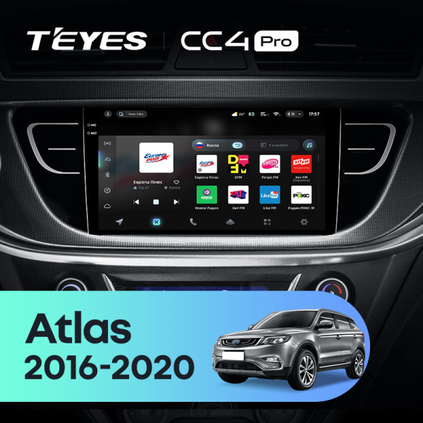 Штатна магнітола Teyes CC4 Pro 12+256 Gb Geely Atlas NL-3 2016-2020 9" 2k