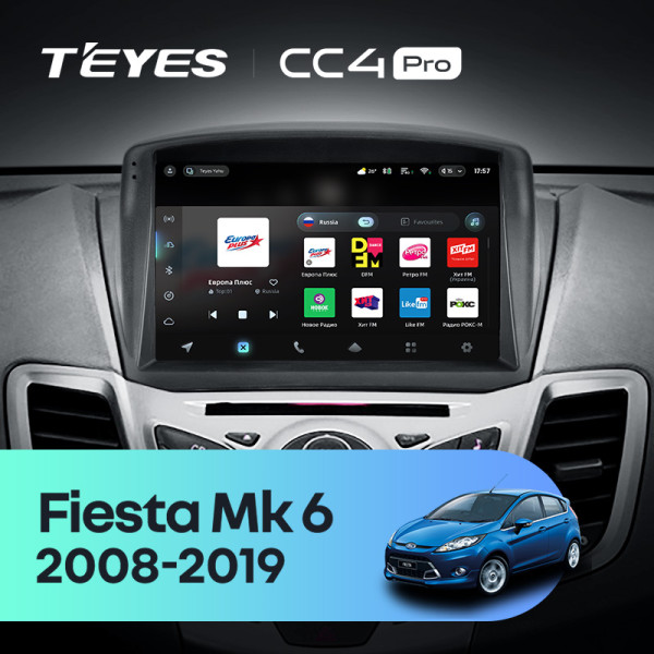 Штатна магнітола Teyes CC4 Pro 12+256 Gb Ford Fiesta Mk 6 (F2) 2008-2019 (A) 9" 2k Штатна магнітола Teyes CC4 Pro 12+256 Gb Ford Fiesta Mk 6 (F2) 2008-2019 (A) 9" 2k