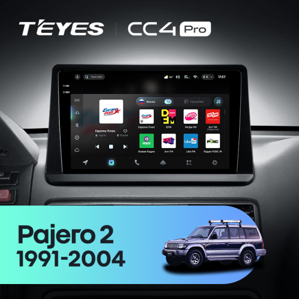 Штатна магнітола Teyes CC4 Pro 12+256 Gb Mitsubishi Pajero 2 V30 V40 V20 1991-2004 9" 2k