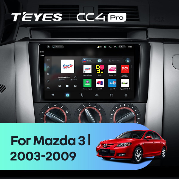 Штатна магнітола Teyes CC4 Pro 12+256 Gb Mazda 3 1 BK 2003-2009 9" 2k