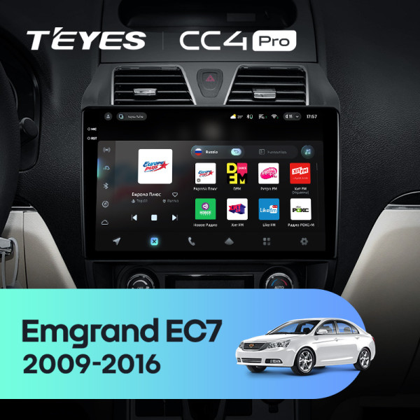 Штатна магнітола Teyes CC4 Pro 12+256 Gb Geely Emgrand EC7 1 2009-2016 10" 2k