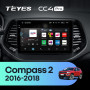 Штатна магнітола Teyes CC4 Pro 12+256 Gb Jeep Compass 2 MP 2016-2018 10" 2k