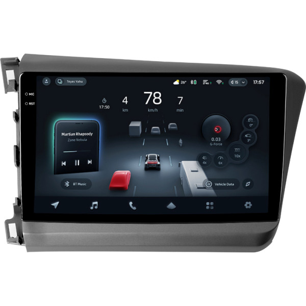 Штатна магнітола Teyes CC4 Pro 8+128 Gb Honda Civic 9 FB FK FD 2011-2015 9" 2k
