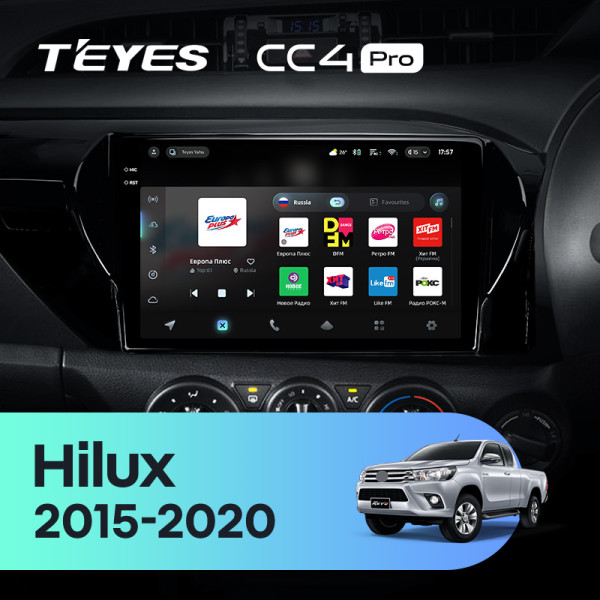 Штатна магнітола Teyes CC4 Pro 12+256 Gb Toyota Hilux Pick Up AN120 2015-2020 10" 2k