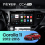 Штатна магнітола Teyes CC4 Pro 12+256 Gb Toyota Corolla 11 2012-2016 (A) 10" 2k