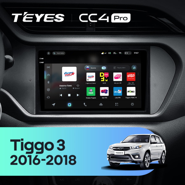 Штатна магнітола Teyes CC4 Pro 8+128 Gb Chery Tiggo 3 2016 - 2018 9" 2k