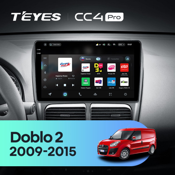 Штатна магнітола Teyes CC4 Pro 8+128 Gb Fiat Doblo 2 II 263 2009-2015 9" 2k (L1)