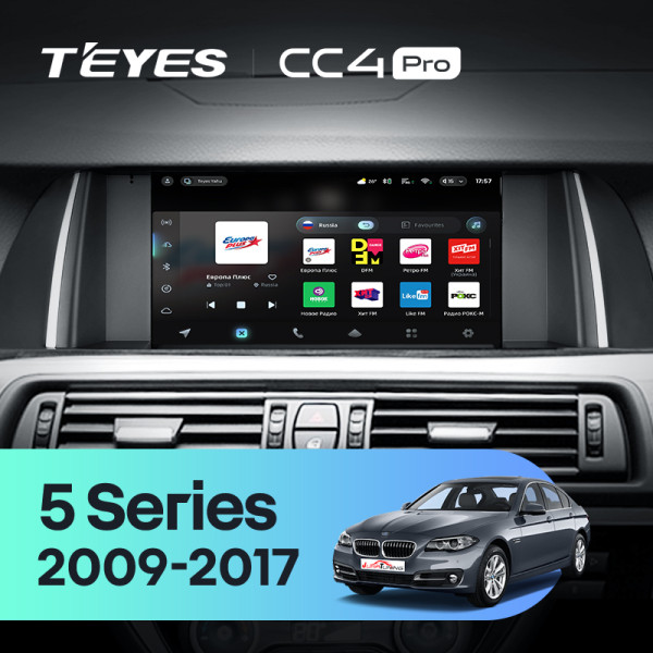 Штатна магнітола Teyes CC4 Pro 8+128 Gb BMW 5 Series F10 F11 CIC 2009-2013 9" 2k (L3)