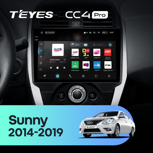 Штатна магнітола Teyes CC4 Pro 12+256 Gb Nissan Sunny (Left hand drive) 2014-2019 (F1) 10" 2k