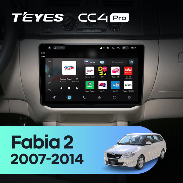 Штатна магнітола Teyes CC4 Pro 12+256 Gb Skoda Fabia 2 2007-2014 10" 2k