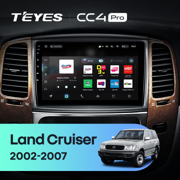 Штатна магнітола Teyes CC4 Pro 12+256 Gb Toyota Land Cruiser LC 100-B 2002-2007 (B) 10" 2k
