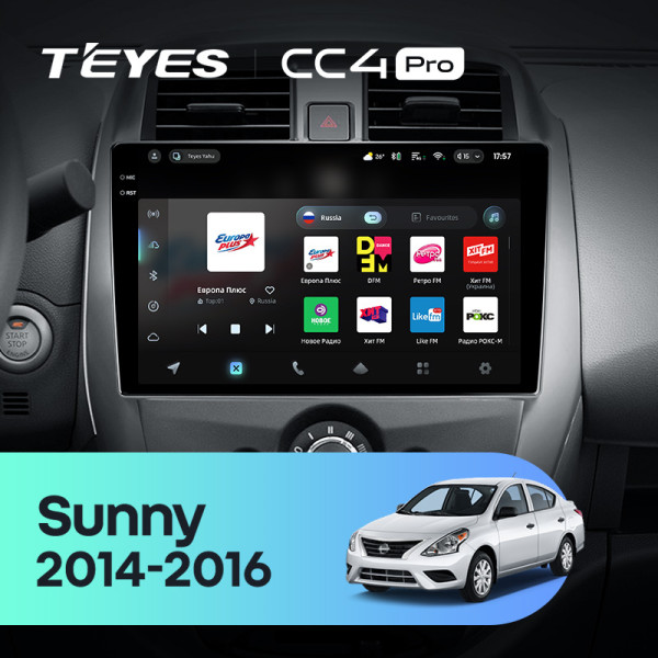Штатна магнітола Teyes CC4 Pro 12+256 Gb Nissan Sunny 2014-2016 10" 2k