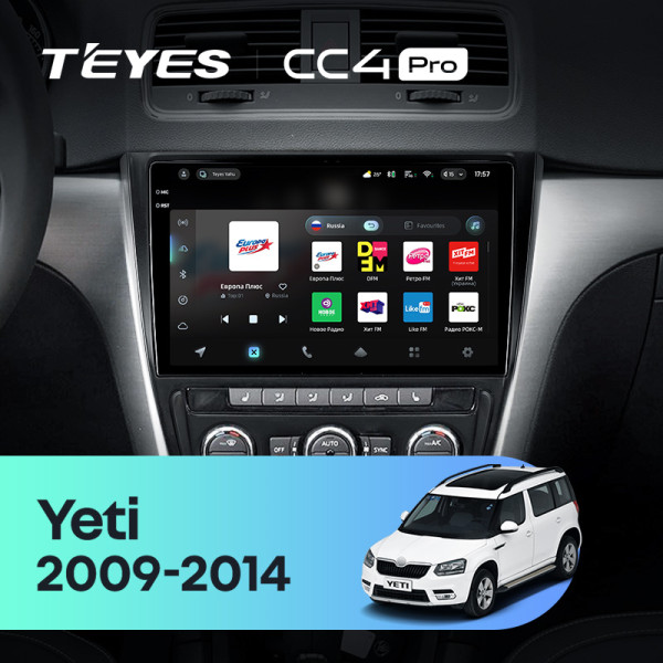 Штатна магнітола Teyes CC4 Pro 12+256 Gb Skoda Yeti 5L 2009-2014 10" 2k