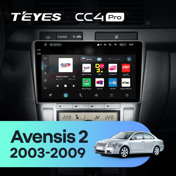 Штатна магнітола Teyes CC4 Pro 8+128 Gb Toyota Avensis T250 2 II 2003-2009 9" 2k