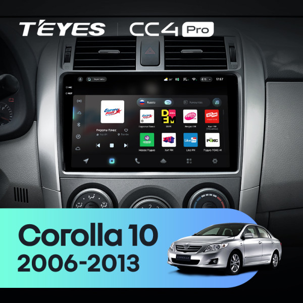 Штатна магнітола Teyes CC4 Pro 8+128 Gb Toyota Corolla 10 E140 E150 2006-2013 (A) 9" 2k