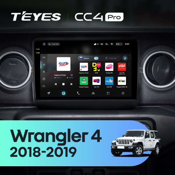 Штатна магнітола Teyes CC4 Pro 8+128 Gb Jeep Wrangler 4 JL 2018-2019 9" 2k (L1)