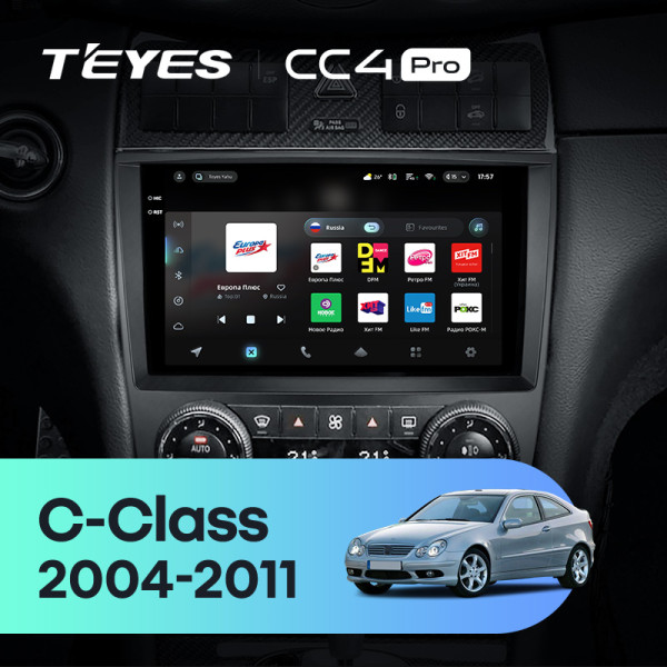 Штатна магнітола Teyes CC4 Pro 8+128 Gb Mercedes Benz C-Class W203 CL203 C209 A209 2004-2011 9" 2k (L1)
