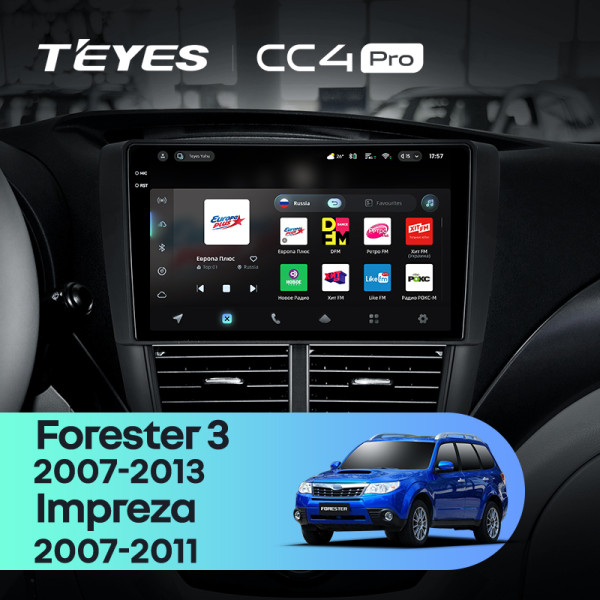 Штатна магнітола Teyes CC4 Pro 8+128 Gb Subaru Forester 3 SH 2007-2013 For Subaru Impreza GH GE 2007-2011 9" 2k