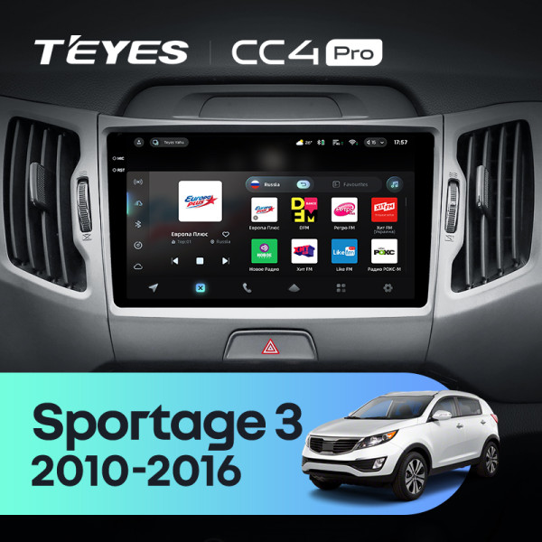 Штатна магнітола Teyes CC4 Pro 8+128 Gb Kia Sportage 3 SL 2010-2016 (C) 9" 2k