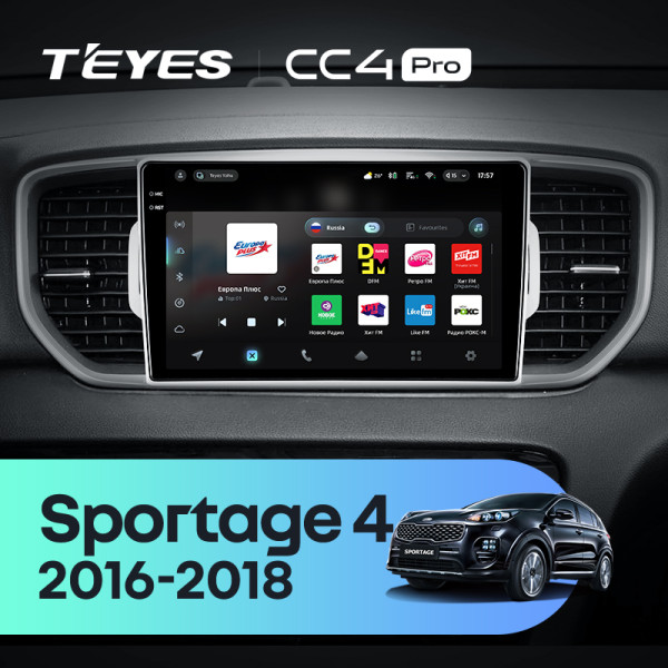 Штатна магнітола Teyes CC4 Pro 8+128 Gb Kia Sportage 4 QL 2016-2018 (B) 9" 2k