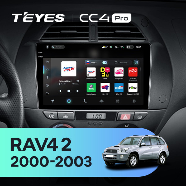 Штатна магнітола Teyes CC4 Pro 8+128 Gb Toyota RAV4 2 CA20 CA20W XA20 2000 - 2003 (F3) 9" 2k