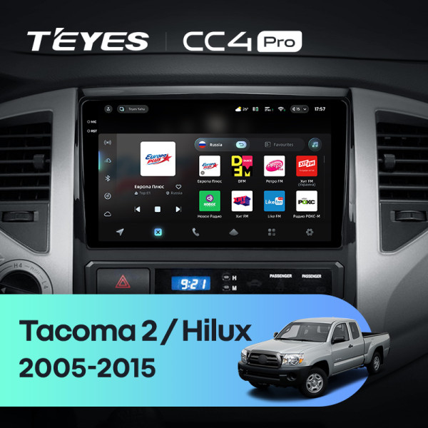 Штатна магнітола Teyes CC4 Pro 8+128 Gb Toyota Tacoma 2 N200 Hilux 2005-2015 9" 2k (L1)
