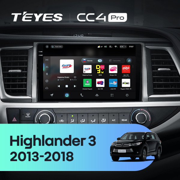 Штатна магнітола Teyes CC4 Pro 8+128 Gb Toyota Highlander 3 XU50 2013-2018 10" 2k (L1)