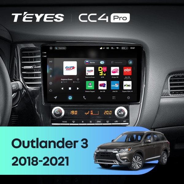 Штатна магнітола Teyes CC4 Pro 8+128 Gb Mitsubishi Outlander 3 III GF0W GF0W GG0W 2018 - 2021 10" 2k