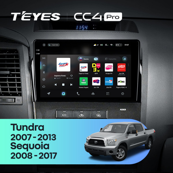 Штатна магнітола Teyes CC4 Pro 8+128 Gb Toyota Tundra XK50 2007-2013 Sequoia XK60 2008-2017 10" 2k