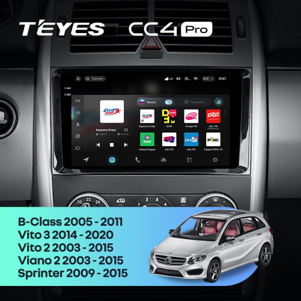 Штатна магнітола Teyes CC4 Pro 8+128 Gb Mercedes-Benz Vito 2 Viano 2 W639 2003-2015 10" 2k