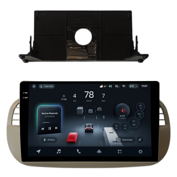 Штатна магнітола Teyes CC4 Pro 8+128 Gb Fiat 500 2007-2015 Beige 9" 2k