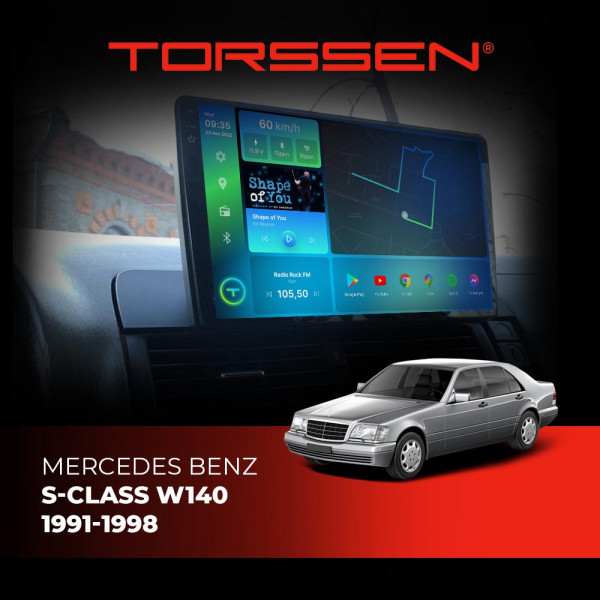 Штатна магнітола Torssen 2K DTS Mercedes S-Class W140 1991-1998 F10432 4G Carplay DSP