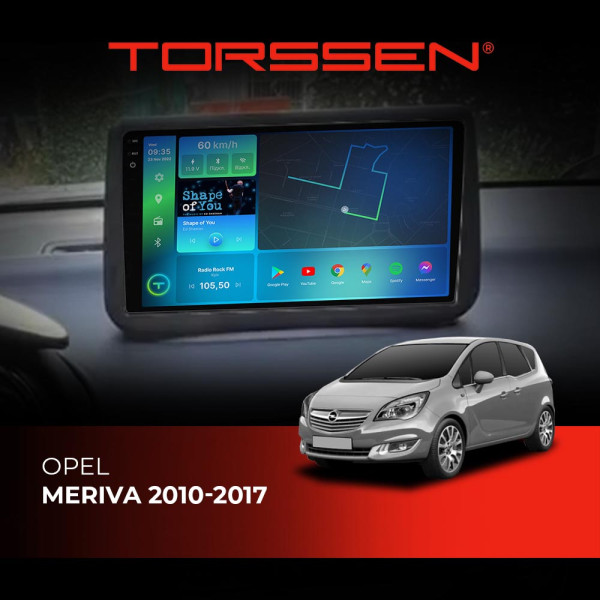Штатная магнитола Torssen Opel Meriva 2010-2017 NF9 Carplay