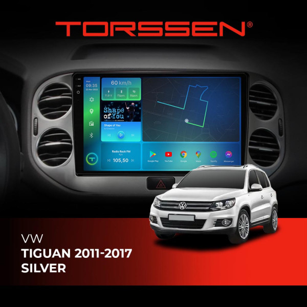 Штатна магнітола Torssen VW Tiguan 11-17 silver NF10 Carplay Штатна магнітола Torssen VW Tiguan 11-17 silver NF10 Carplay