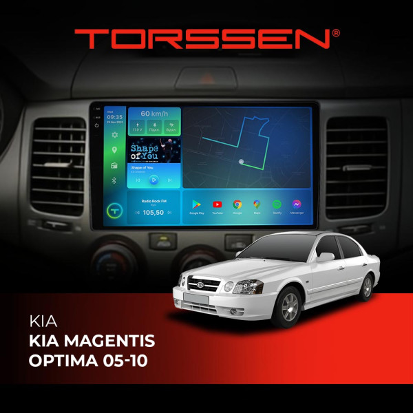 Штатна магнітола Torssen KIA Magentis, Optima 05-10 F9432 4G Carplay DSP