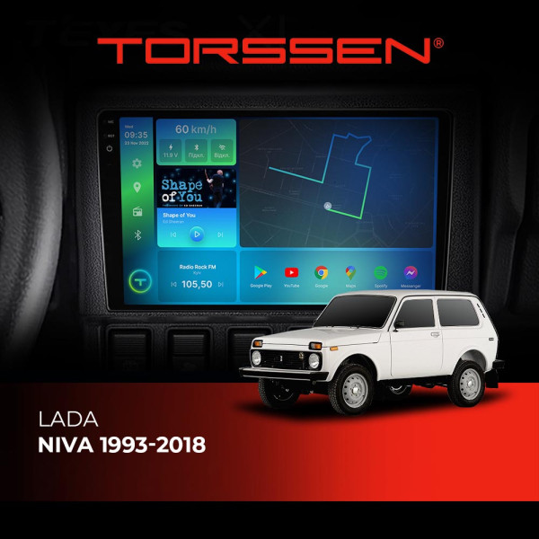 Штатна магнітола Torssen 2K Lada Niva 1993-2018 F98256 4G Carplay DSP