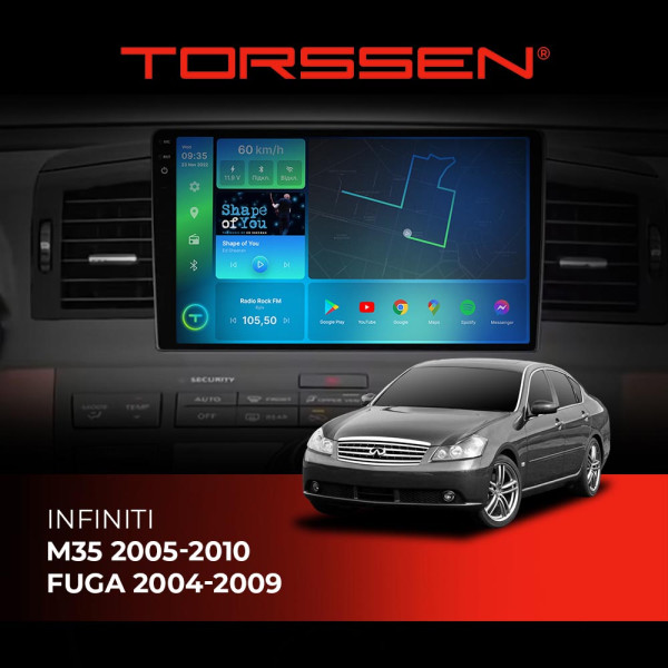 Штатная магнитола Torssen Infiniti M35 2005-2010/Nissan Fuga 2004-2009 F9432 4G Carplay DSP