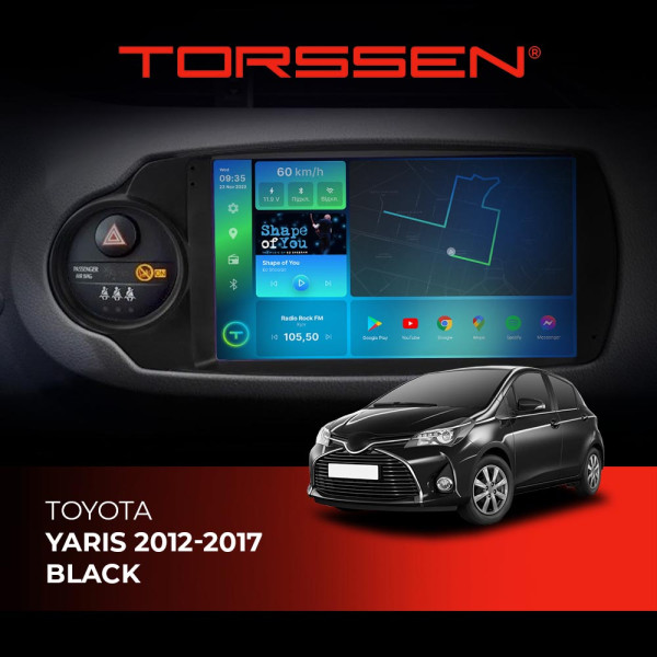 Штатна магнітола Torssen Toyota Yaris 2012-2017 black F9464 4G Carplay DSP